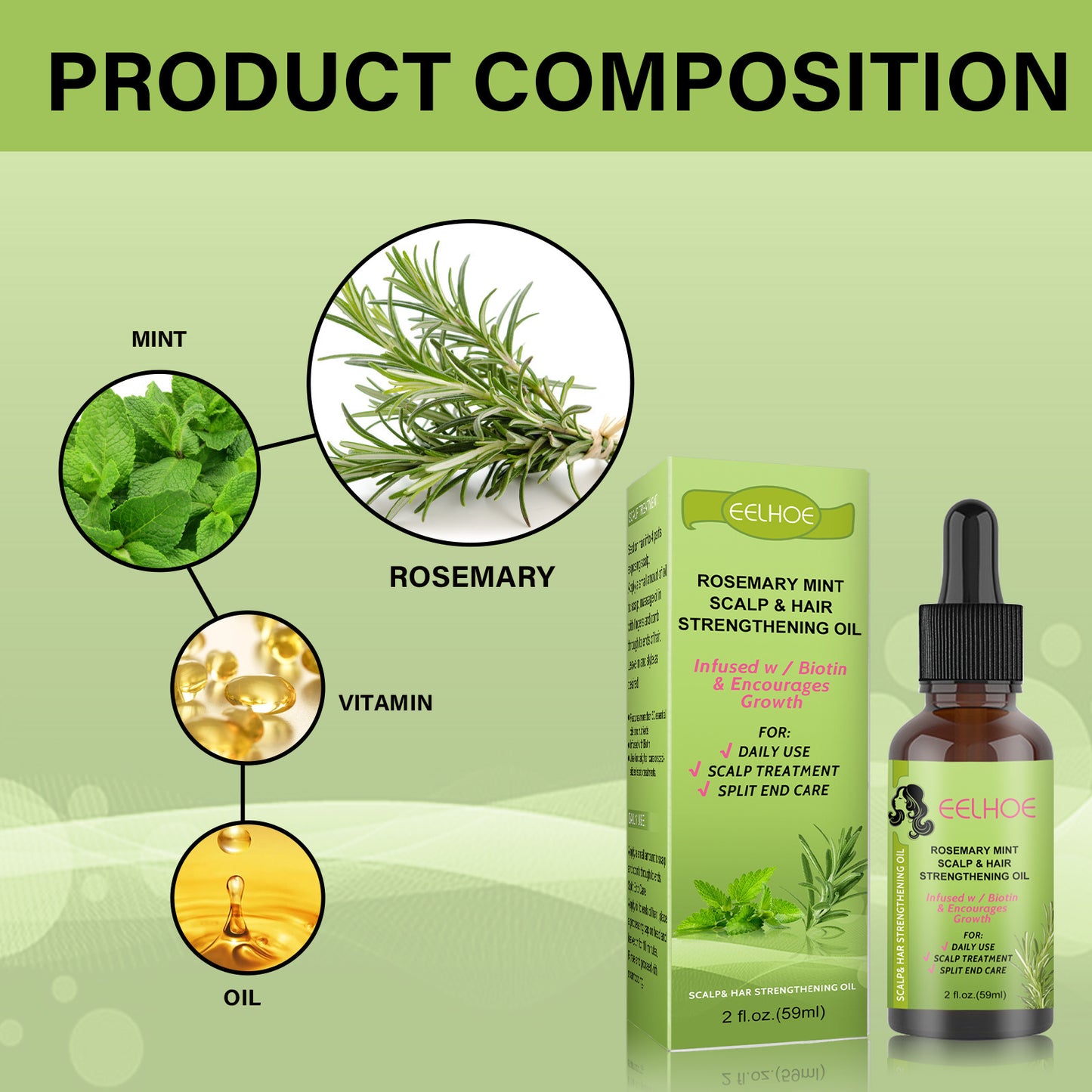 Eelhoe Rosemary & Mint Hair Growth Oil