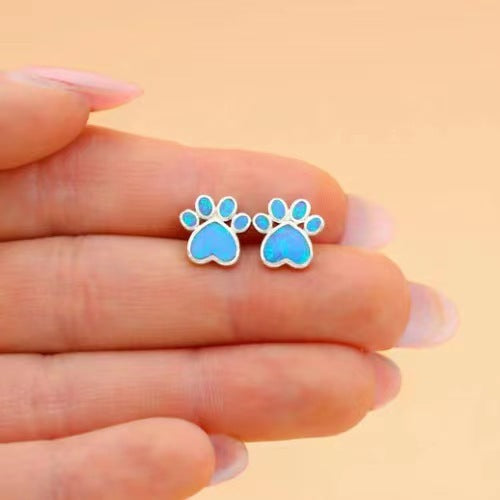 Paw Print Necklace & Earrings