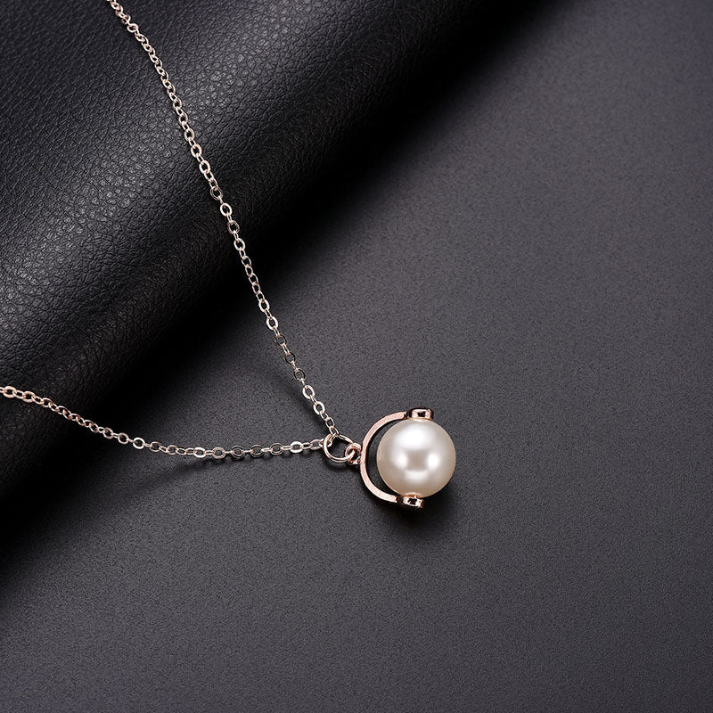 Pearl Necklace + Earrings set
