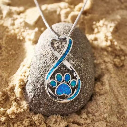 Paw Print Necklace & Earrings
